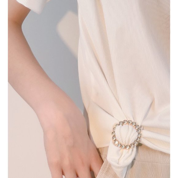 Rhinestone Shawl Buckle Silk Scarf Ring Brooch Scarf Clip - Picture 2 of 3